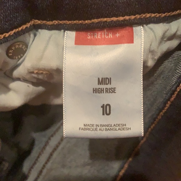 Express midi high rise stretch denim jean shorts - Picture 6 of 6